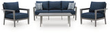 Gali Outdoor Sofa/Chairs/Table Set (Set of 4)
