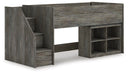 Frandern Loft Bed with Bookcase Storage