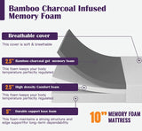 Nasturtium 10" Bamboo Charcoal Infused Memory Foam
