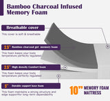 Nasturtium 10" Bamboo Charcoal Infused Memory Foam