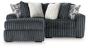 Midnight-Madness Sectional with Chaise - Gunmetal