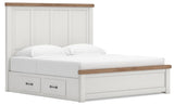 Ashley Savonport King Panel Bed with Storage — Plus