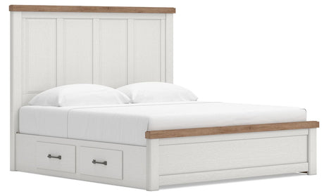 Ashley Savonport King Panel Bed with Storage — Plus