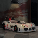 Trackster Bed White, Red,, Black, & Blue