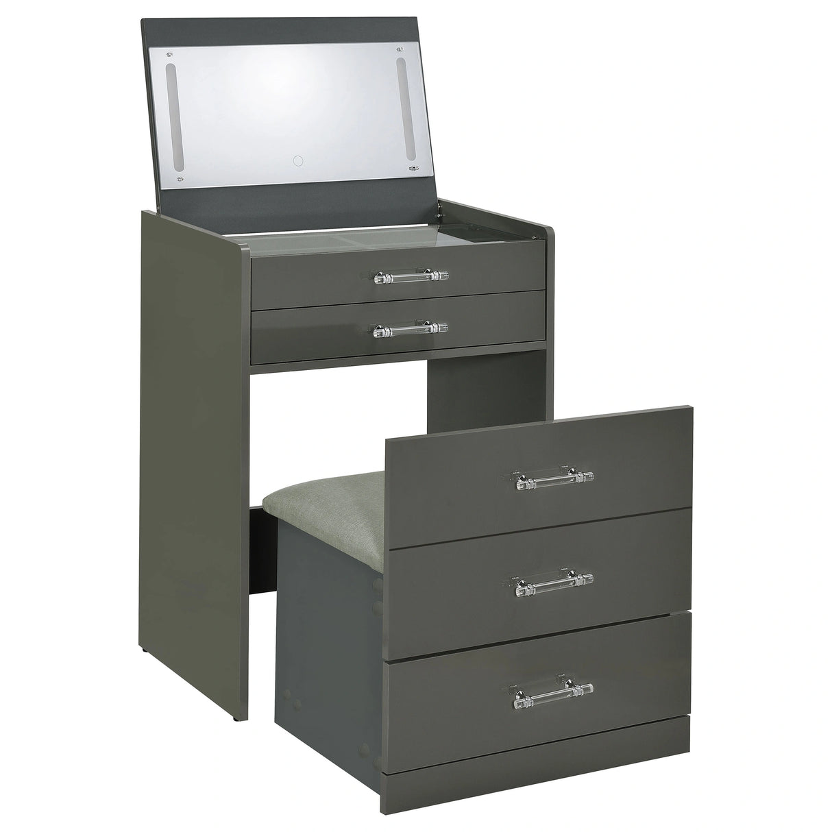 Danbury Makeup Vanity Table with LED Mirror and Stool