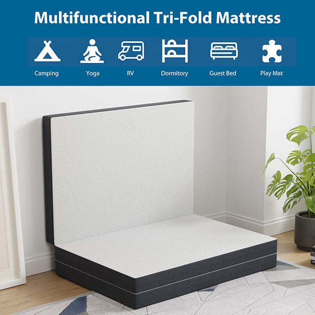Hollyhock 4" Twin XL Tri-Fold Memory Foam Topper