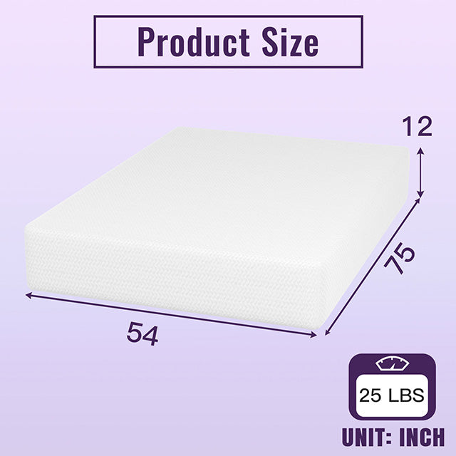 Nasturtium 12" Full Bamboo Charcoal Infused Memory Foam