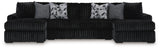 Midnight-Madness Double Chaise Sectional - Onyx