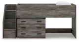 Frandern Loft Bed with Drawer Storage