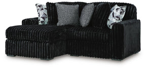 Midnight-Madness Sectional with Chaise - Onyx