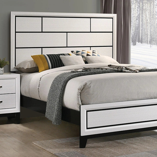 Errico Bed Grey & White