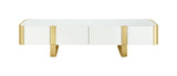 Larvik TV Stand White w/ Gold Frame