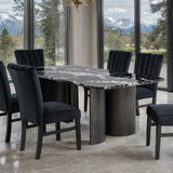 Selsey Dining Table, Black Stone Top