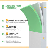 Forsythia 8" Green Tea Gel Memory Foam
