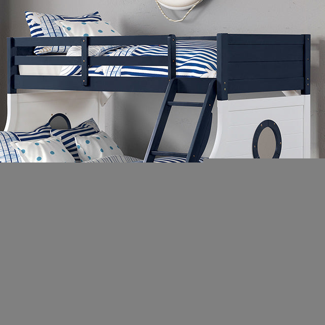 Nautia Twin/Full Bunk Bed Black & White