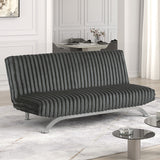 Villeneuve Futon Sofa Bed Black, Pink, & Grey