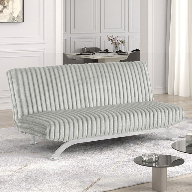Villeneuve Futon Sofa Bed Black, Pink, & Grey