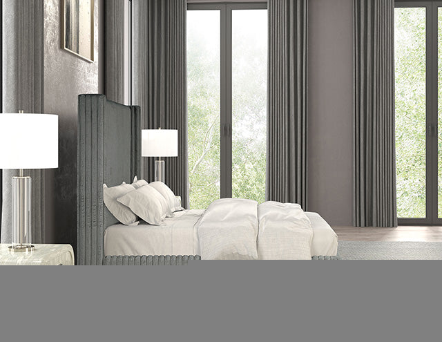 Cadwell E.King, Queen, & Full Bed White, Gray, & Black