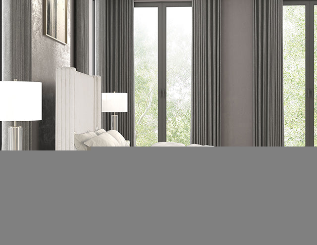 Cadwell E.King, Queen, & Full Bed White, Gray, & Black
