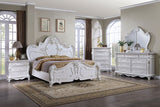 Roselli E.King & Queen Bed White & Chrome
