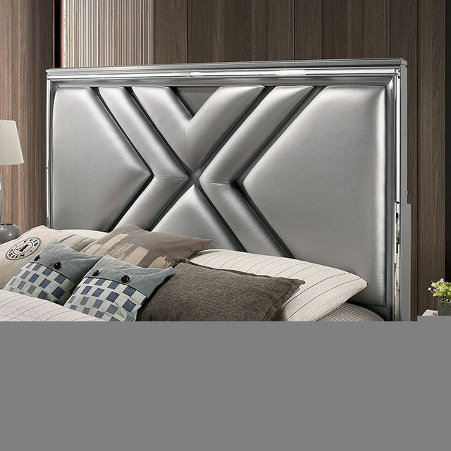 Emmeline 4 & 5 Piece Queen Bedroom Set Gray & White