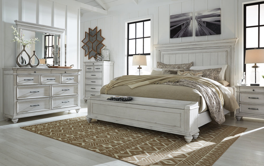 Kanwyn  Panel Bed With Storage Bench