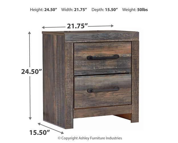 Drystan Twin Panel Bed with 2 Storage Drawers with Mirrored Dresser and 2 Nightstands