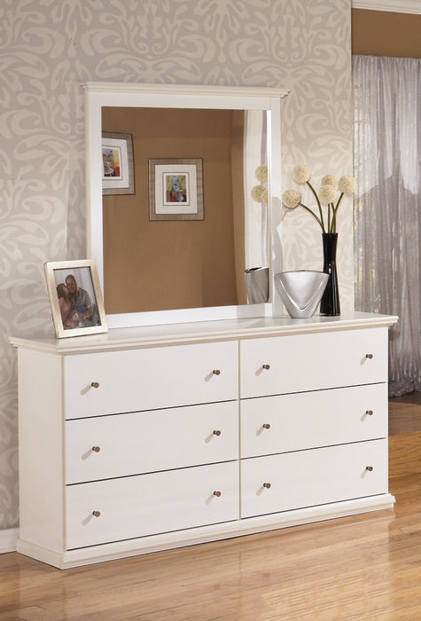 Bostwick Shoals Twin Panel Headboard with Mirrored Dresser and Chest