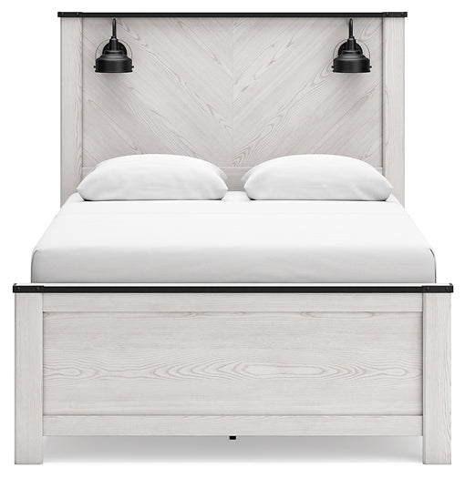 Schoenberg Queen Panel Bed with Mirrored Dresser, Chest and 2 Nightstands