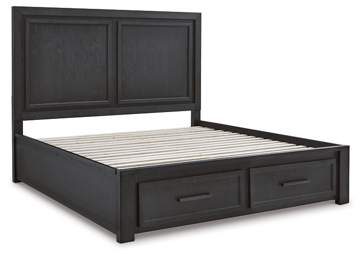 Foyland King Panel Storage Bed with Dresser