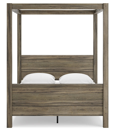 Shallifer Queen Canopy Bed with Dresser, Chest and Nightstand