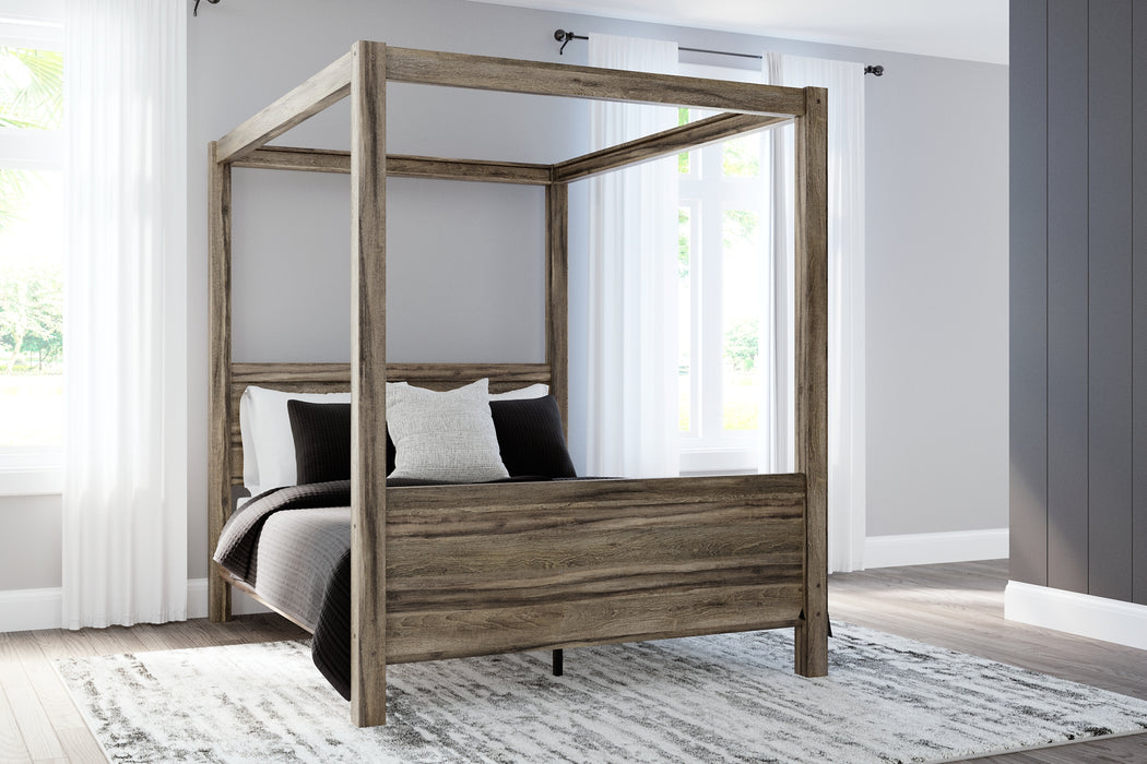 Shallifer Queen Canopy Bed with Dresser and Chest