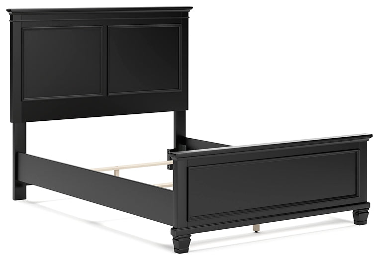 Lanolee Full Panel Bed with Mirrored Dresser and Chest