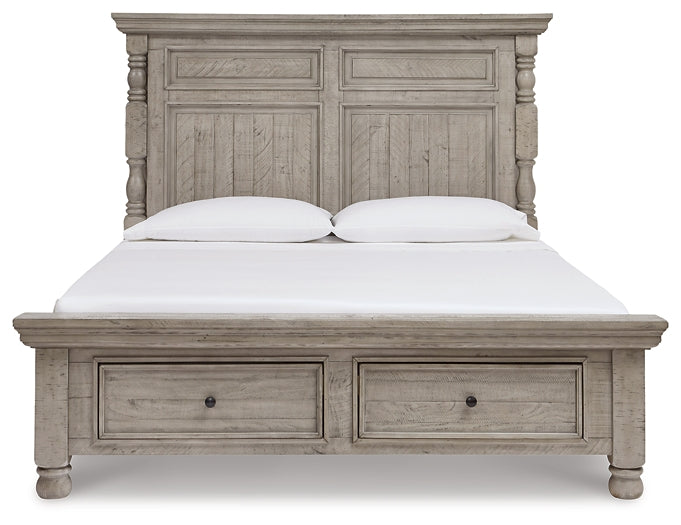 Harrastone King Panel Bed with Dresser