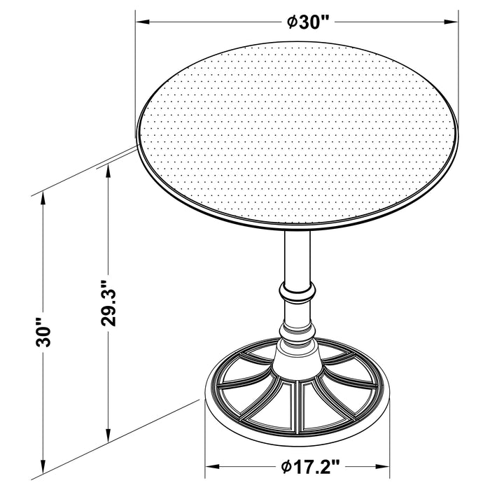 Oswego Round 30-inch Bistro Dining Table Bronze