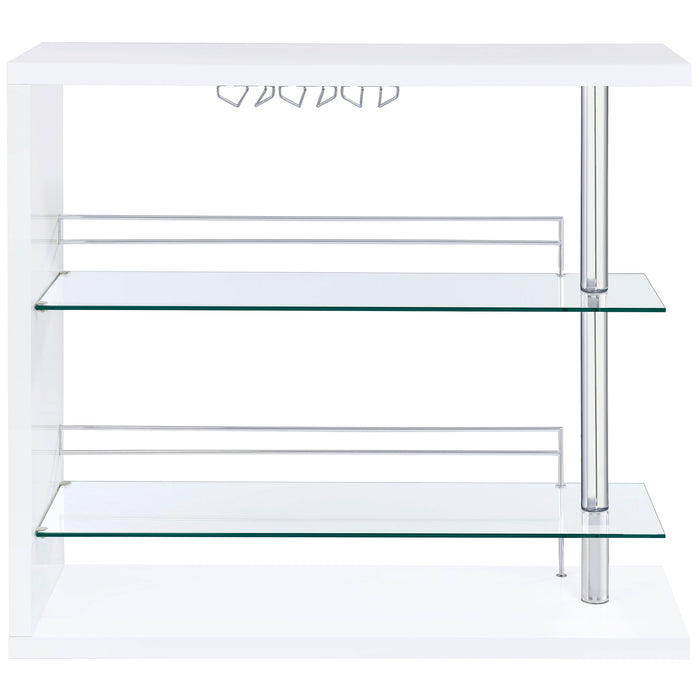 Prescott Rectangular Home Bar Table White High Gloss