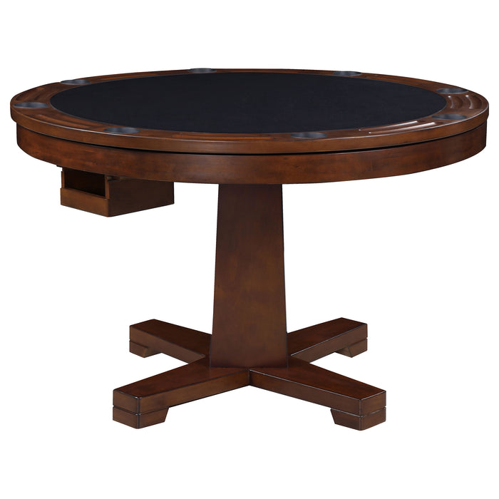 Marietta Round Dining and Billiard Poker Game Table Tobacco