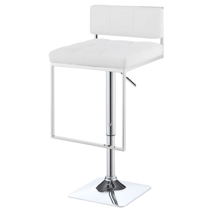 Alameda Adjustable Bar Stool White and Chrome