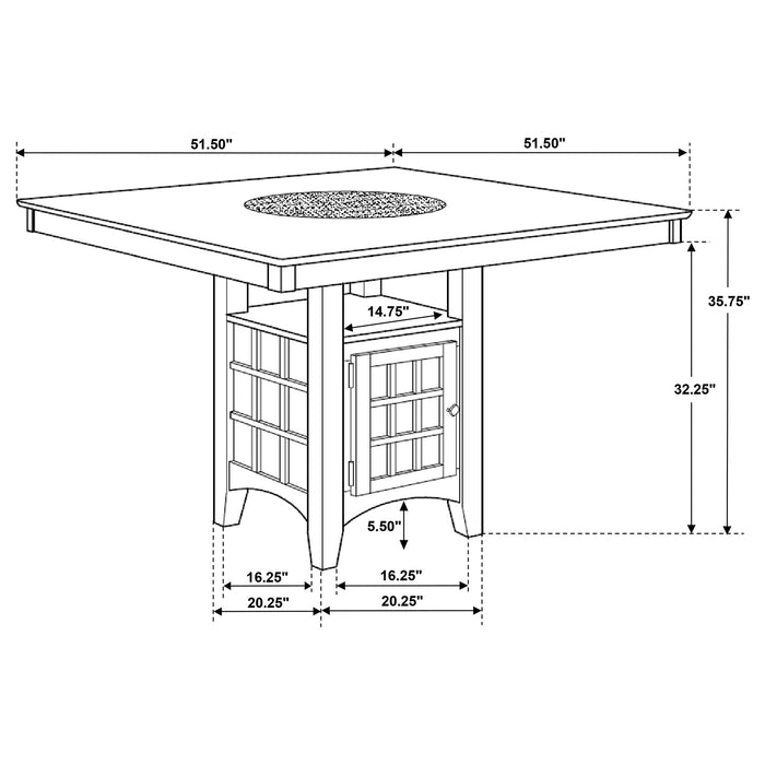 Gabriel 5-piece Square Counter Height Dining Set Cappuccino