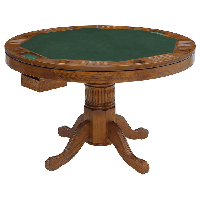 Mitchell Round Dining and Billiard Poker Game Table Amber