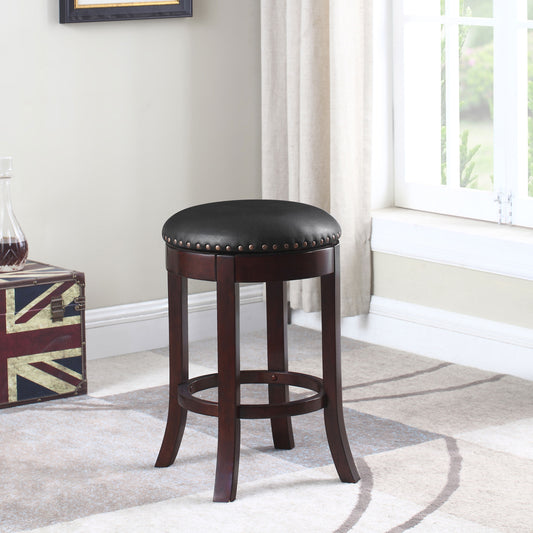 Aboushi Backless Swivel Counter Stool Brown (Set of 2)