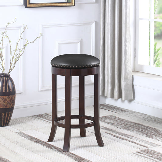 Aboushi Backless Swivel Bar Stool Brown (Set of 2)