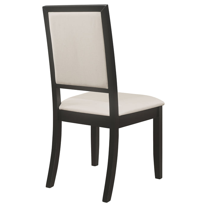 Louise Upholstered Wood Dining Side Chair Black (Set of 2)