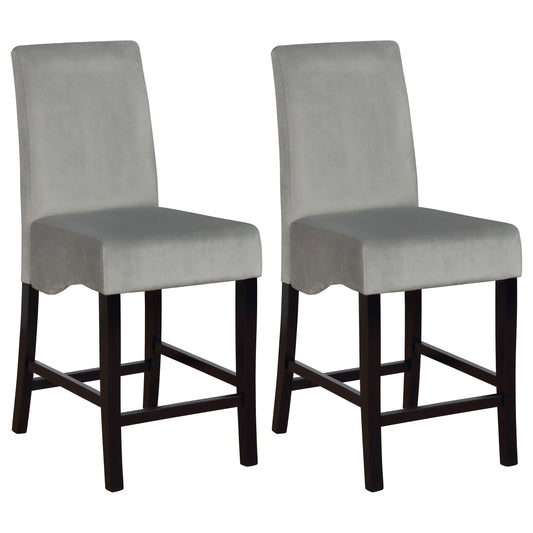 Stanton Velvet Upholstered Counter Chair Grey (Set of 2)