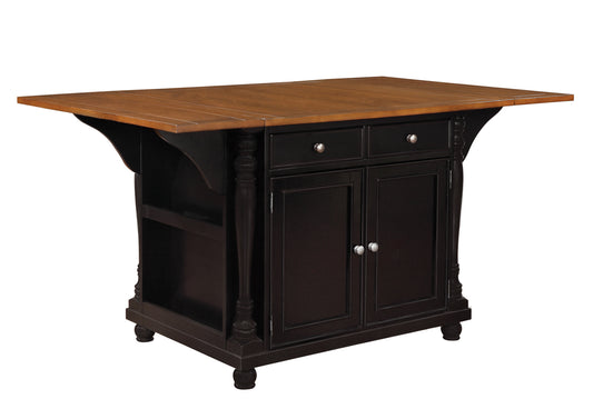 Slater 2-drawer Drop Leaf Kitchen Island Table Black