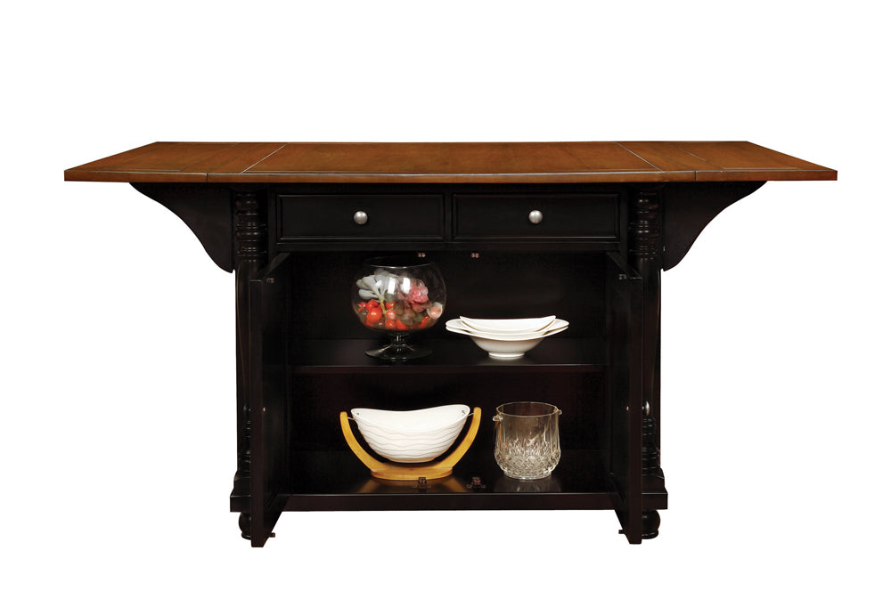 Slater 2-drawer Drop Leaf Kitchen Island Table Black