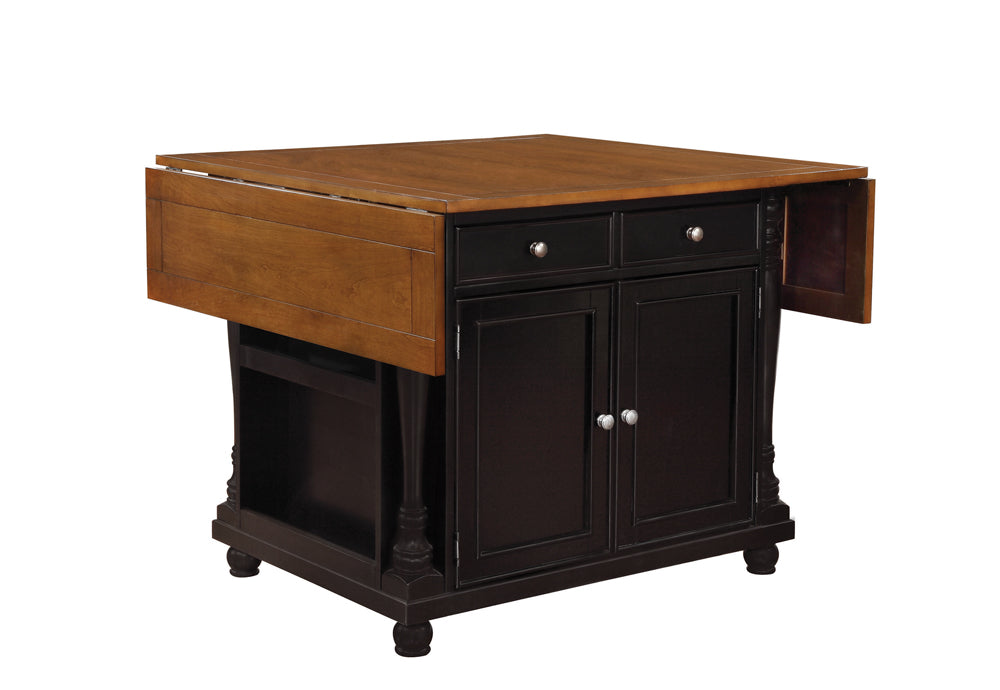 Slater 2-drawer Drop Leaf Kitchen Island Table Black