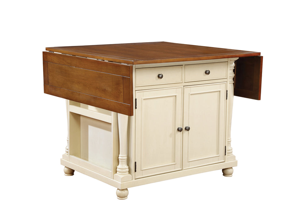 Slater 2-drawer Drop Leaf Kitchen Island Table Buttermilk