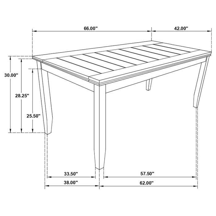 Dalila Rectangular 66-inch Wood Dining Table Dark Grey