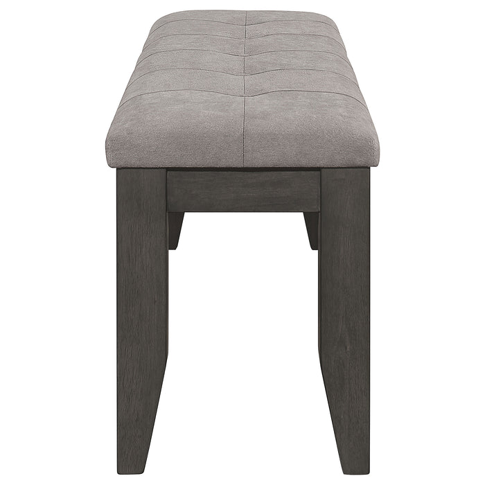 Dalila Fabric Upholstered Wood Dining Bench Dark Grey